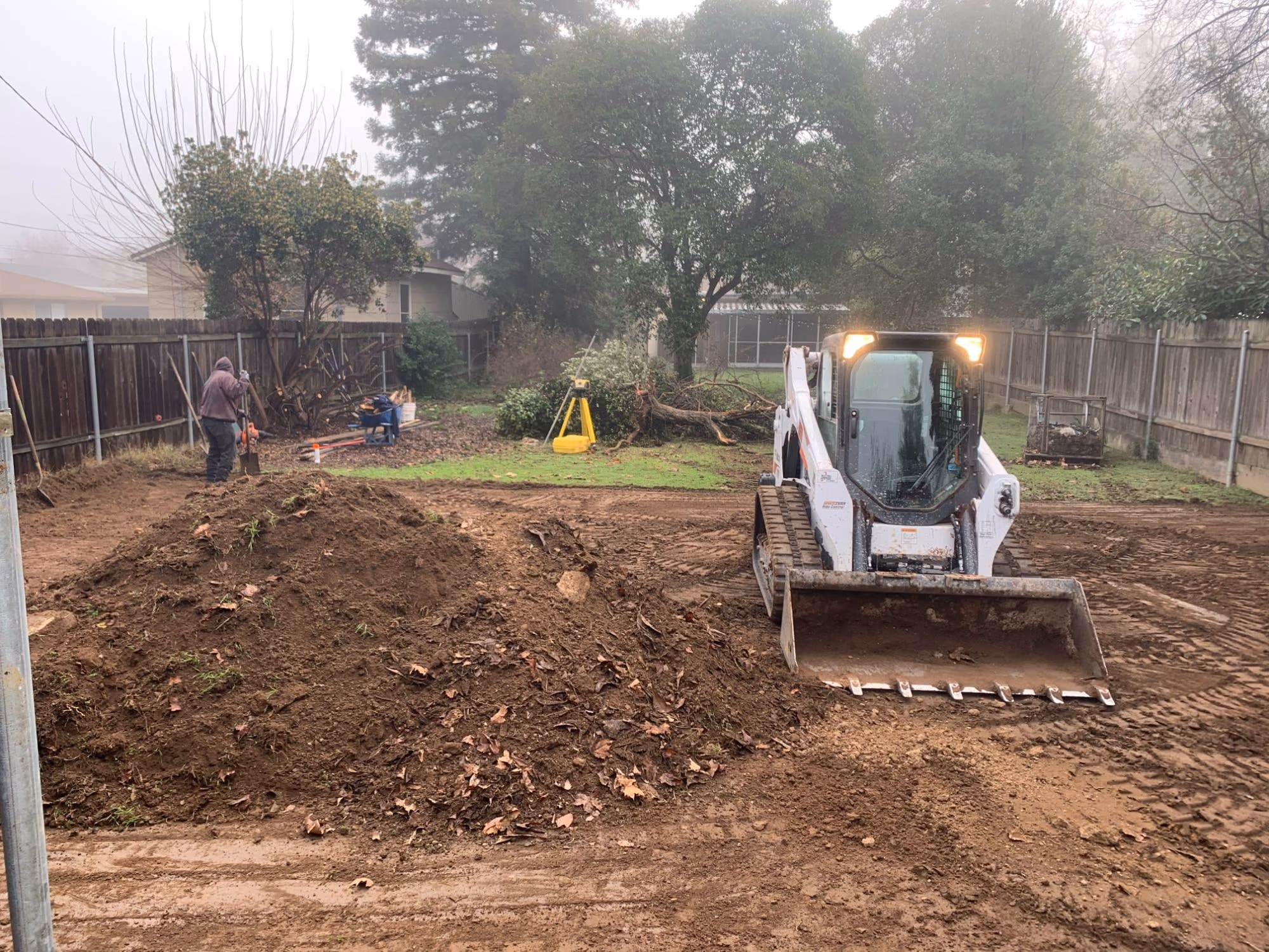 Excavated ground ready for concrete in Sacramento County