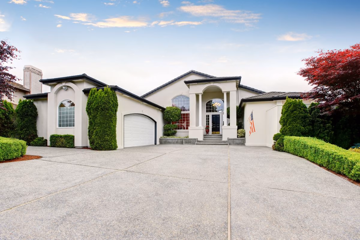 Finished concrete driveway at a Sacramento home