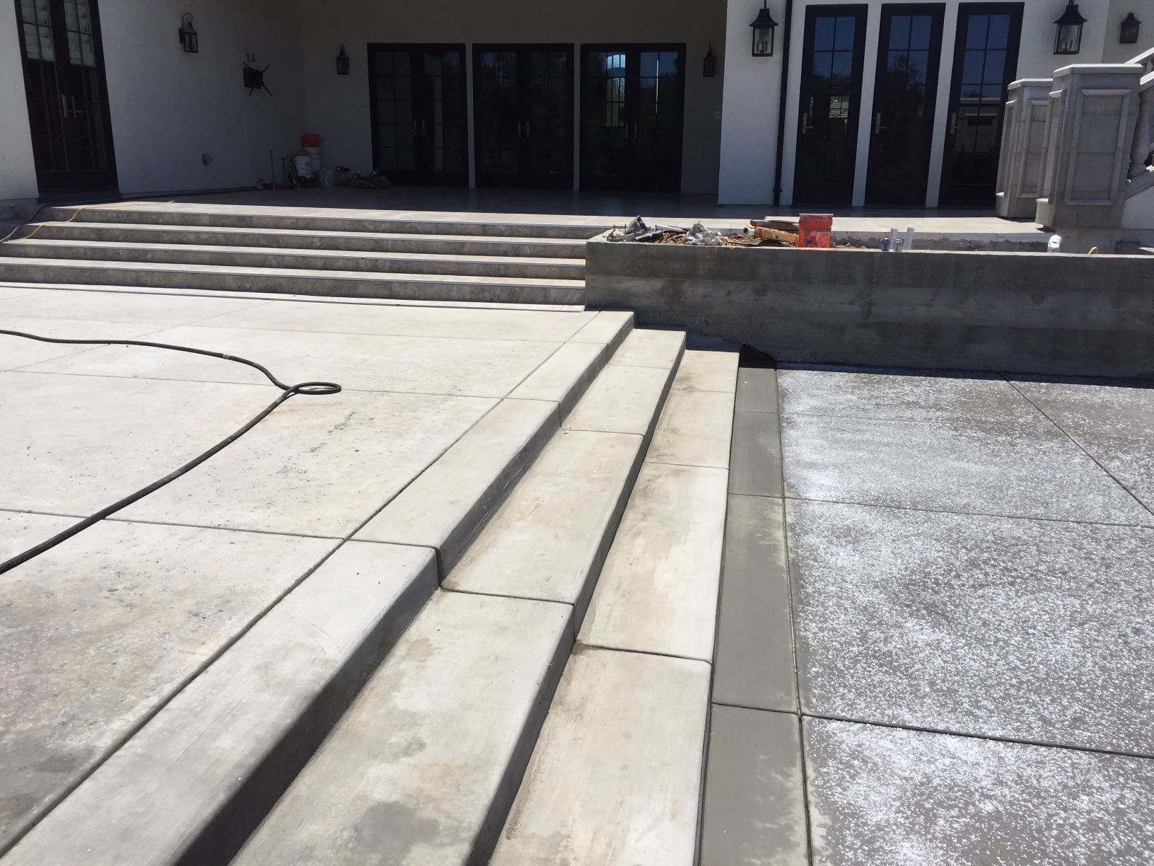 Concrete driveway installed to the garage apron in Sacramento, CA